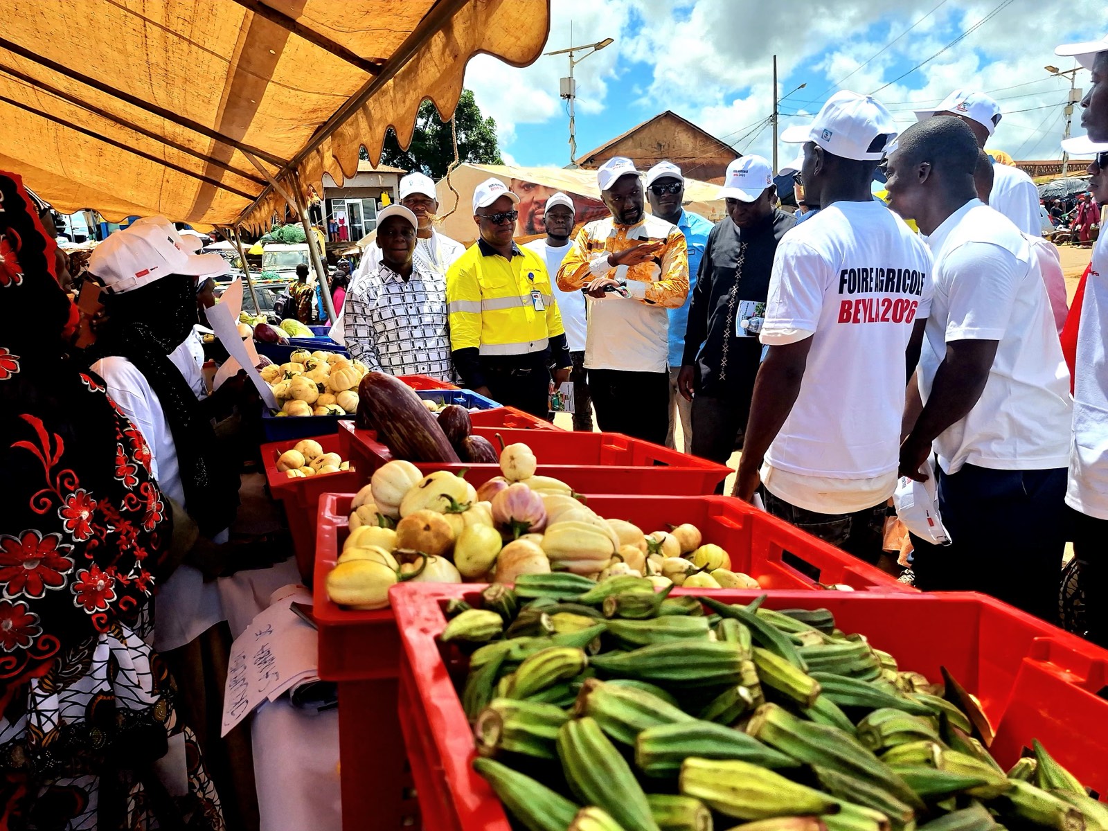 Local produce on display at the Beyla Agricultural Fair